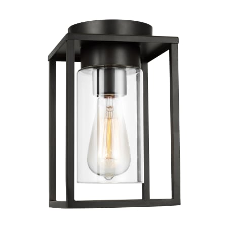 Visual Comfort Vado 6" Wide Flush Mount Outdoor Ceiling Fixture with Clear Glass Shade Antique Bronze
