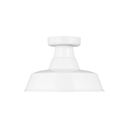 Visual Comfort Barn Light 12" Wide Outdoor Semi-Flush Ceiling Fixture White