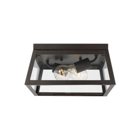 Visual Comfort Founders 2 Light 12" Wide Outdoor Flush Mount Square Ceiling Fixture Antique Bronze