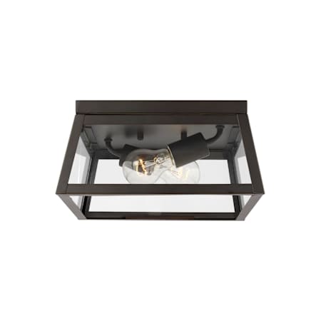 Visual Comfort Founders 2 Light 12" Wide LED Outdoor Flush Mount Square Ceiling Fixture - Bulbs Included Antique Bronze
