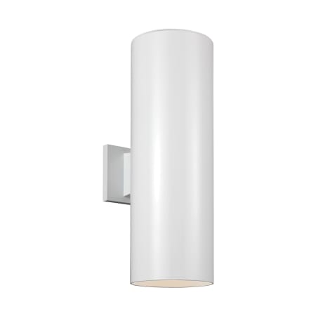 Visual Comfort Outdoor Cylinders 2 Light 18" Tall Outdoor Wall Sconce White