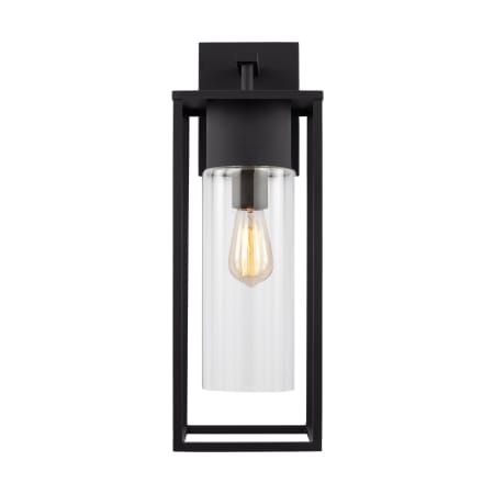 Visual Comfort Vado 23" Tall Wall Sconce with Clear Glass Shade Black