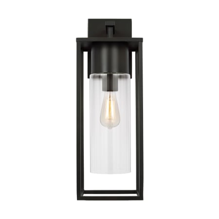 Visual Comfort Vado 23" Tall Wall Sconce with Clear Glass Shade Antique Bronze
