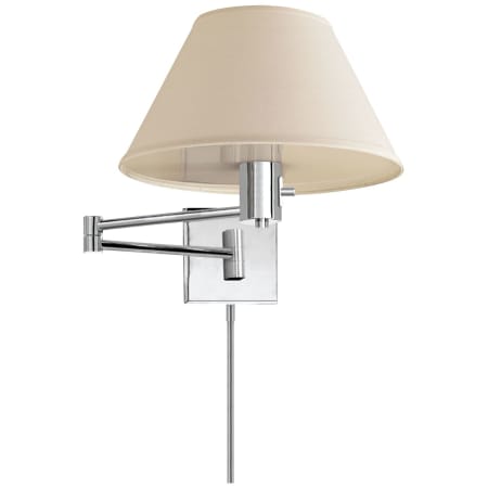 Visual Comfort VC Classic 11" High Plug-In Wall Sconce with Linen Shade Polished Nickel