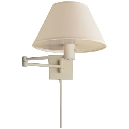 Visual Comfort VC Classic 11" High Plug-In Wall Sconce with Linen Shade Matte White