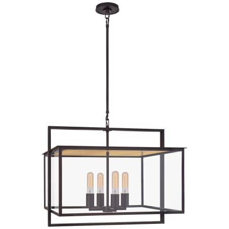 Visual Comfort Halle 24" Wide Hanging Lantern with Clear Glass by Ian. K. Fowler Aged Iron
