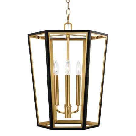 Visual Comfort Curt 3 Light 16" Wide Taper Candle Chandelier Midnight Black / Burnished Brass
