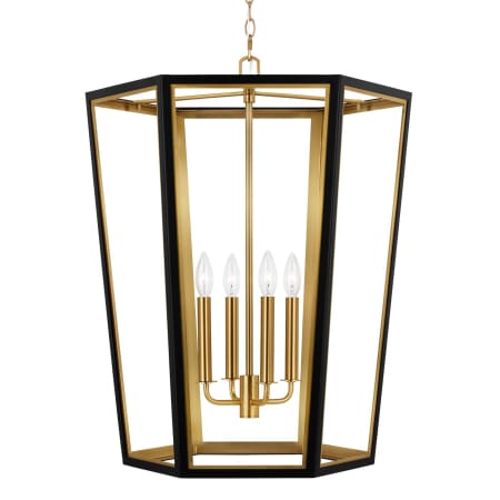 Visual Comfort Curt 4 Light 21" Wide Taper Candle Chandelier Midnight Black / Burnished Brass