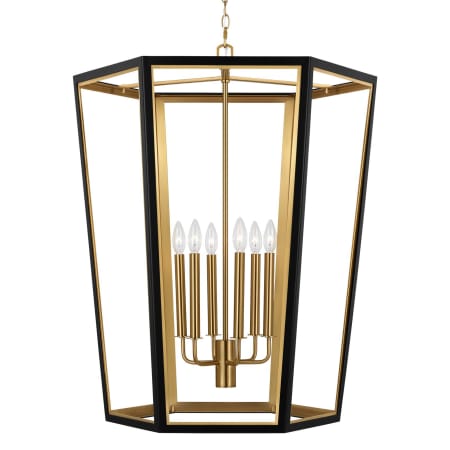 Visual Comfort Curt 6 Light 27" Wide Taper Candle Chandelier Midnight Black / Burnished Brass