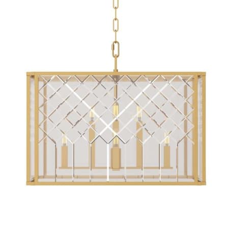 Visual Comfort Erro 8 Light 24" Wide Pendant Burnished Brass