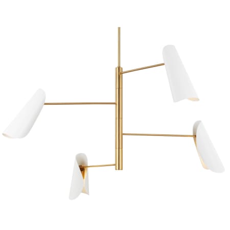 Visual Comfort Tresa 4 Light 48" Wide Chandelier Burnished Brass / Matte White