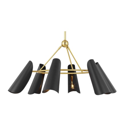 Visual Comfort Tresa 6 Light 36" Wide Ring Chandelier Burnished Brass / Midnight Black