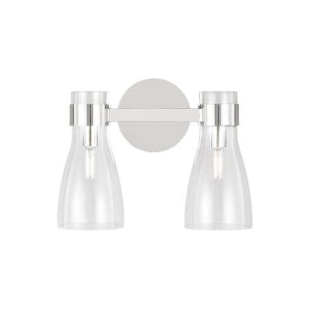 Visual Comfort Moritz 2 Light 15" Wide Bathroom Vanity Light Polished Nickel