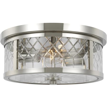 Visual Comfort Alec 2 Light 13" Wide Flush Mount Drum Ceiling Fixture Polished Nickel