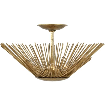 Visual Comfort Helios 3 Light 17" Wide Semi-Flush Bowl Ceiling Fixture Antique Gild