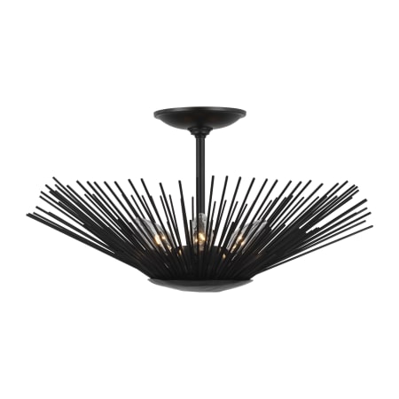 Visual Comfort Helios 3 Light 17" Wide Semi-Flush Bowl Ceiling Fixture Aged Iron
