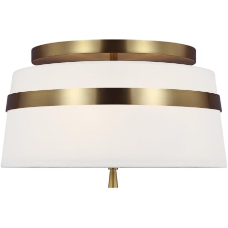 Visual Comfort Cordtlandt 3 Light 14" Wide Semi-flush Ceiling Fixture Burnished Brass