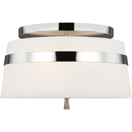 Visual Comfort Cordtlandt 3 Light 14" Wide Semi-flush Ceiling Fixture Polished Nickel