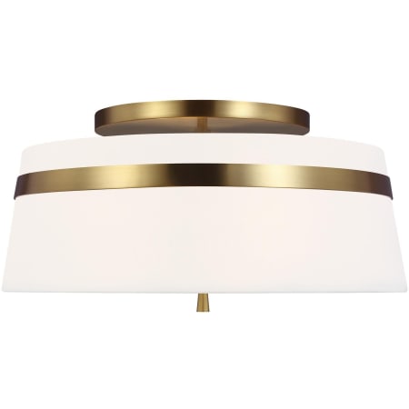 Visual Comfort Cordtlandt 3 Light 19" Wide Semi-flush Ceiling Fixture Burnished Brass