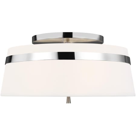 Visual Comfort Cordtlandt 3 Light 19" Wide Semi-flush Ceiling Fixture Polished Nickel