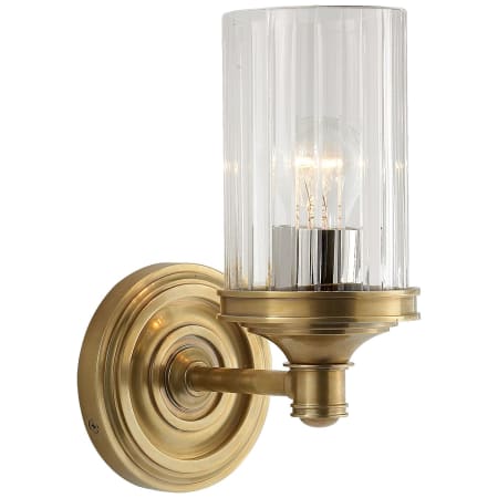 Visual Comfort Ava 9-1/4" High Wall Sconce with Crystal Shade Hand Rubbed Antique Brass