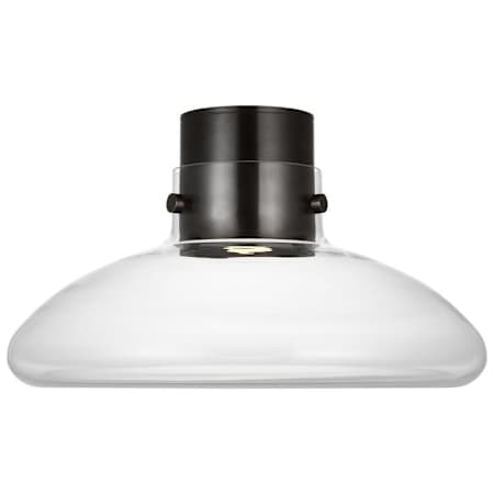 Visual Comfort Morgan 18" Wide LED Semi-Flush Ceiling Fixture Burnished Bronze / Clear Glass