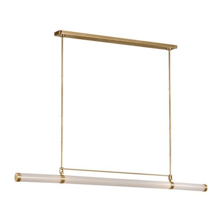 Visual Comfort Alo 3" Wide LED Linear Chandelier Polished Natural Brass