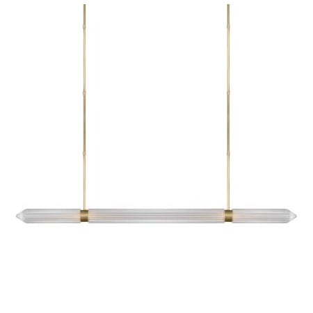 Visual Comfort Langston 61" Wide Crystal Linear Chandelier Plated Brass