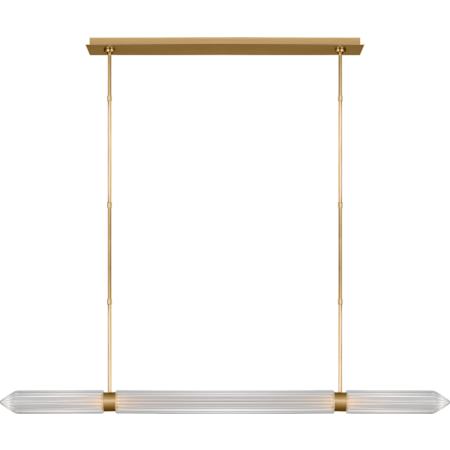 Visual Comfort Langston 61" Wide Crystal Linear Chandelier Plated Brass
