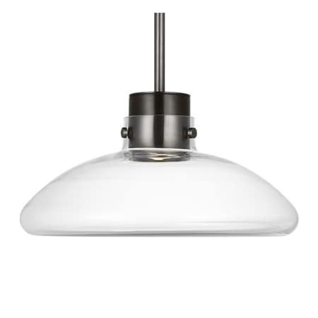 Visual Comfort Morgan 16" Wide LED Pendant Burnished Bronze / Clear Glass