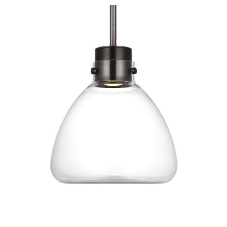 Visual Comfort Morgan 12" Wide LED Pendant Burnished Bronze / Clear Glass