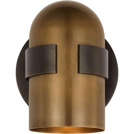 Visual Comfort Octavia 6" Tall LED Bathroom Sconce Blackened Bronze / Bright Worn Brass