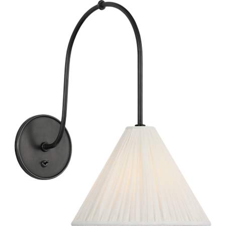 Visual Comfort Malia 14" Tall Wall Sconce with Silk Shade Bronze