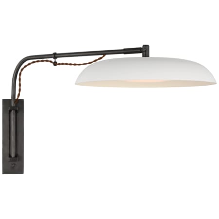 Visual Comfort Cyrus 14" Tall LED Swing Arm Hardwired or Plug-In Wall Sconce Bronze / White
