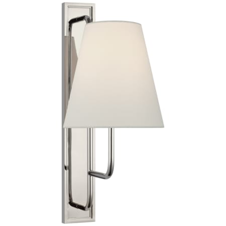 Visual Comfort Rui 20" Tall Wall Sconce with White Linen Shade Polished Nickel