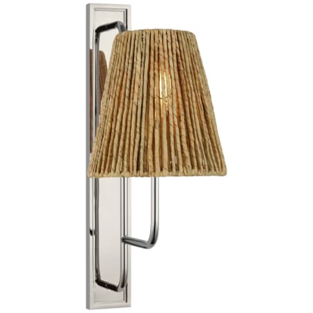 Visual Comfort Rui 20" Tall Wall Sconce with Natural Abaca Shade Polished Nickel