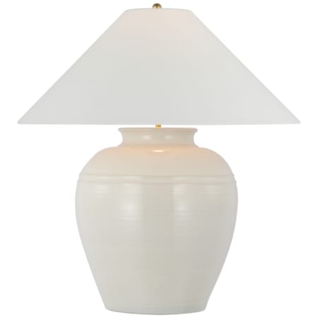 Visual Comfort Prado 27" Tall Vase Table Lamp with White Linen Shade Ivory