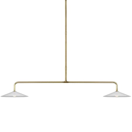 Visual Comfort Ponce 62" Wide LED Linear Chandelier Hand-Rubbed Antique Brass