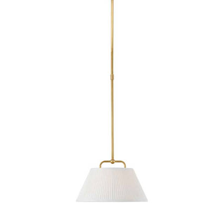 Visual Comfort Serrato 14" Wide LED Pendant Hand-Rubbed Antique Brass / Silk
