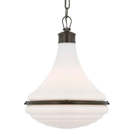 Visual Comfort Wesley 15" Wide Pendant with Frosted Glass Shade Bronze