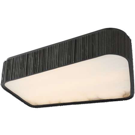 Visual Comfort Fumar 21" Wide Flush Mount LED Ceiling Fixture Ridged Carbon