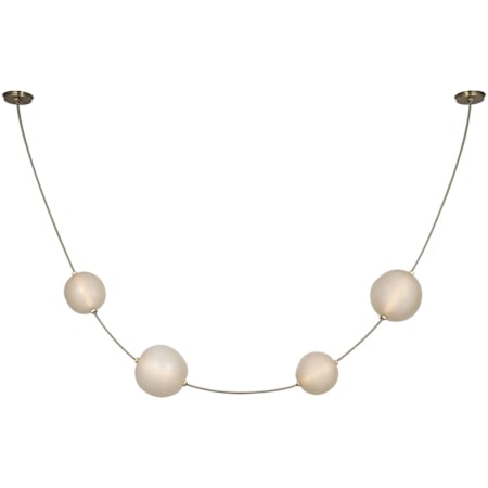 Visual Comfort Dune 8 Light 59" Wide LED Linear Chandelier Ash Suede / Mottled Brass