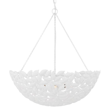 Visual Comfort Kelan 6 Light 24" Wide Pendant with Steel Leaf Shade Textured White