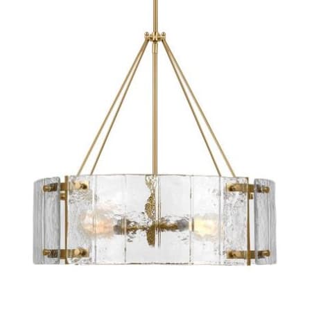 Visual Comfort Calvert 4 Light 24" Wide Pendant Burnished Brass