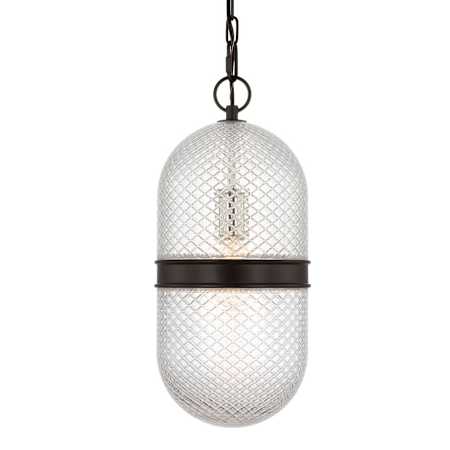 Visual Comfort Lucinda 8" Wide Mini Pendant Aged Iron