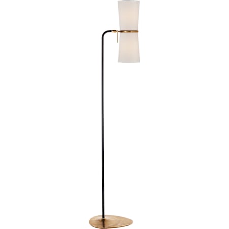 Visual Comfort Clarkson 58" Floor Lamp with Linen Shade by AERIN Black / Brass