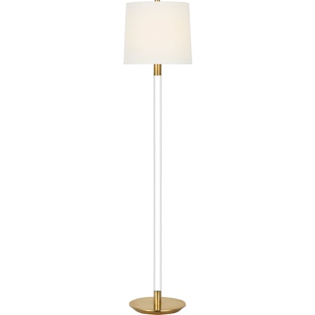Visual Comfort Riga 53" Tall Accent Floor Lamp Crystal and Hand-Rubbed Antique Brass
