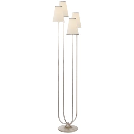 Visual Comfort Montreuil 67" Triple Floor Lamp with Linen Shades by AERIN Burnished Silver Leaf