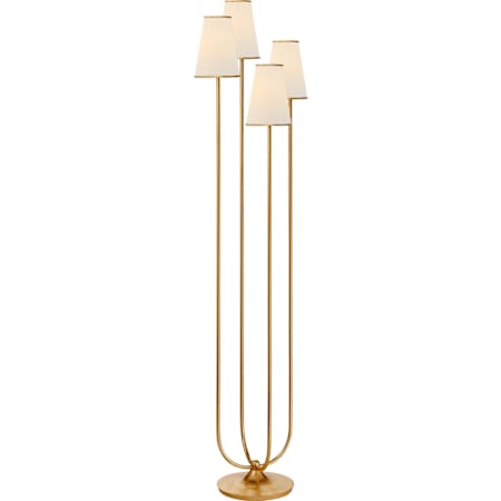 Visual Comfort Montreuil 67" Triple Floor Lamp with Linen Shades by AERIN Gild
