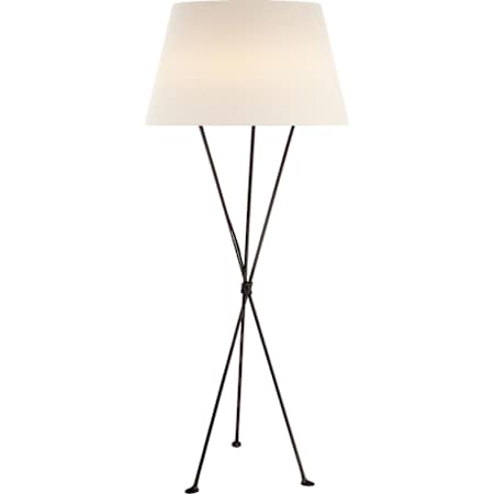Visual Comfort Lebon 62" Floor Lamp with Linen Shade by AERIN Aged Iron